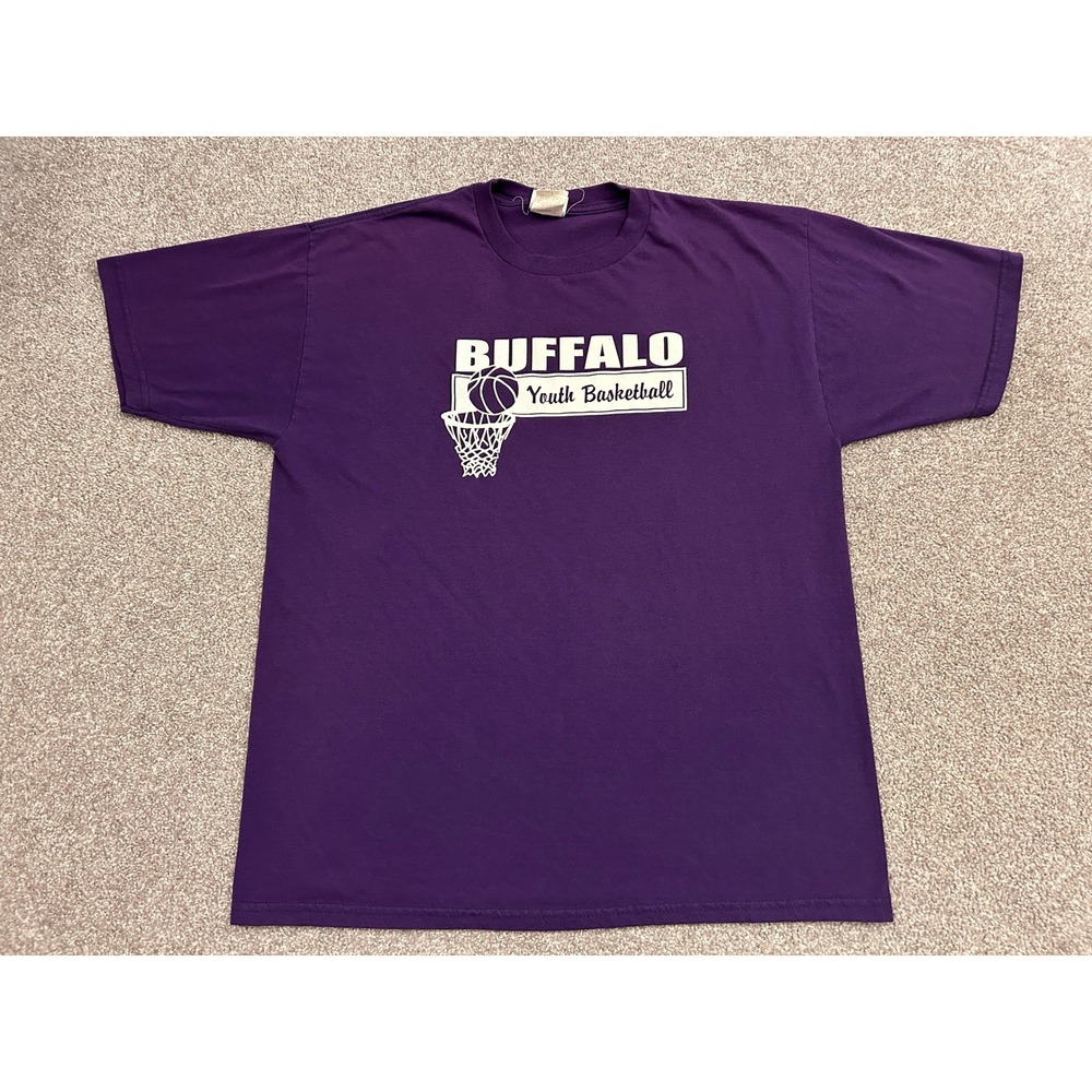 Jerzees T-Shirt Mens XL Purple Excellent Buffalo Youth Basketball Graphic Tee